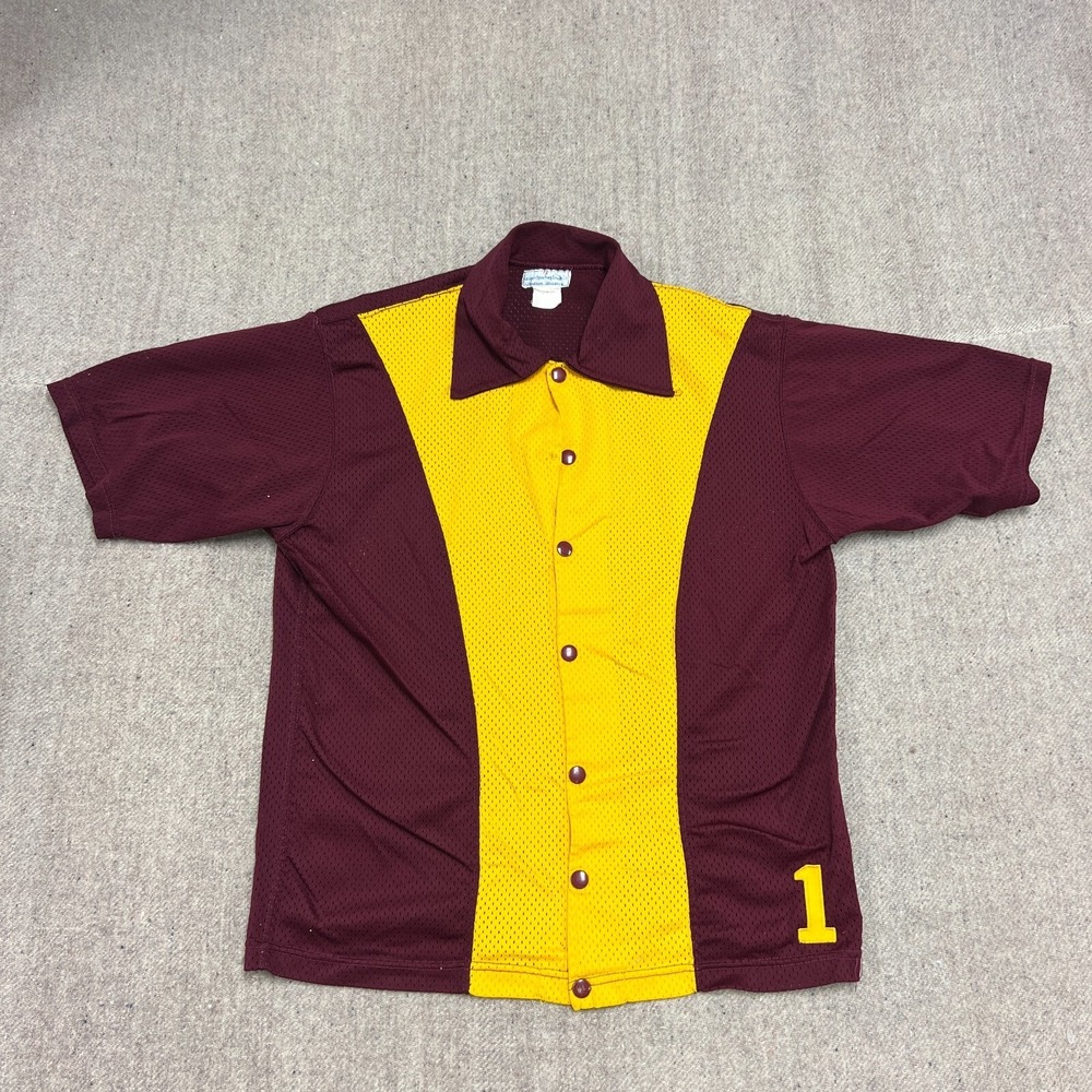 Vintage Waterloo Warm Up Jersey Mens‎ Medium Red 1960s Wisconsin Mesh Basketball